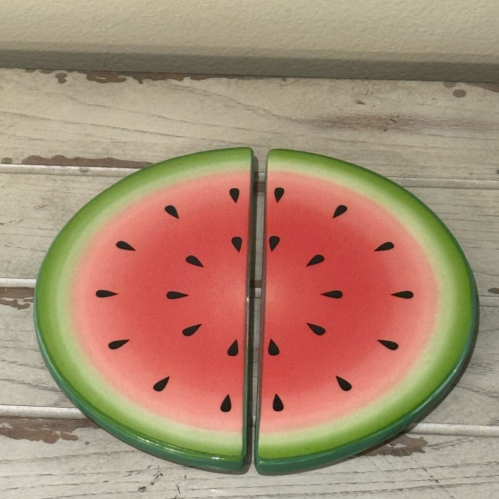 Martha Stewart Watermelon Slice Ceramic Trivet Set Summer BBQ - Flawed